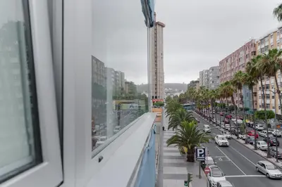 Vista general de Las Palmas de Gran Canaria o vista desde el apartamento