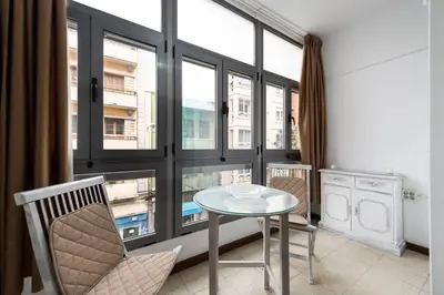 Zona de estar de Loft luminoso y espacioso al lado de Las Canteras