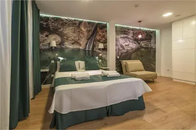 Cama o camas de una habitación en Hotel Ciudad del Mar