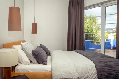 Cama o camas de una habitación en The Blue House in Maspalomas