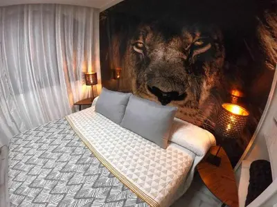 Cama o camas de una habitación en Apartamento con diseño moderno y piscina Taurito