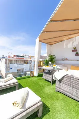 Zona de estar de Cozy and sea views private terrace apartment