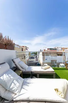 Zona de estar de Cozy and sea views private terrace apartment