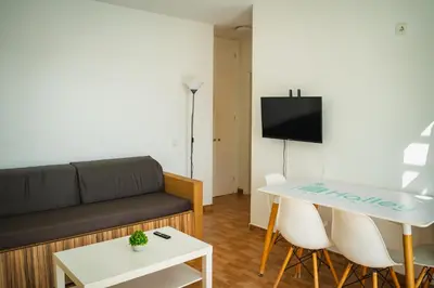 Una televisión o centro de entretenimiento en Apartamentos Halley