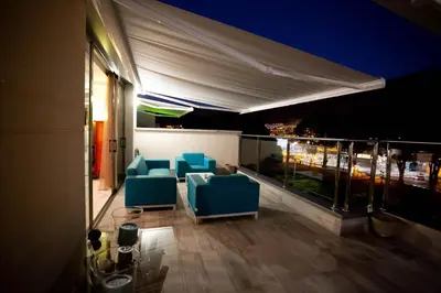 Zona de estar de Luxury Penthouse Puerto de Mogan with great terrace and sea view