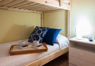 Cama o camas de una habitación en Apartamento Vista Farallón