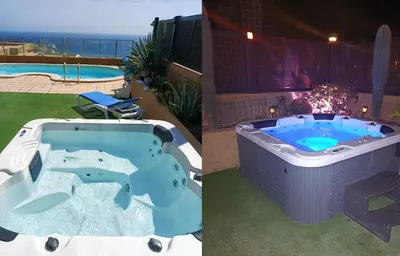 Piscina en o cerca de Luxury 5 star Villa Violetta with amazing sea view, jacuzzi and heated pool