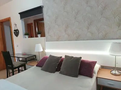 Cama o camas de una habitación en Casa cerca del campo y la ciudad