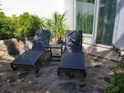 Jardín al aire libre en Casa La Palmera - Holiday house close to the beach