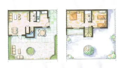 Plano de Casa La Palmera - Holiday house close to the beach