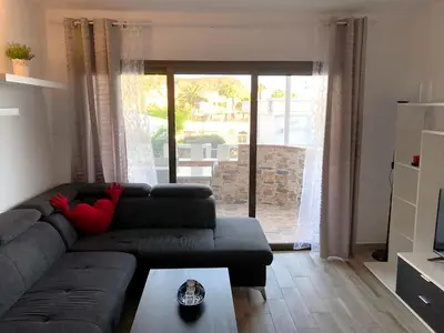 Zona de estar de Luxury 2 bedroom APT 2 min from beach