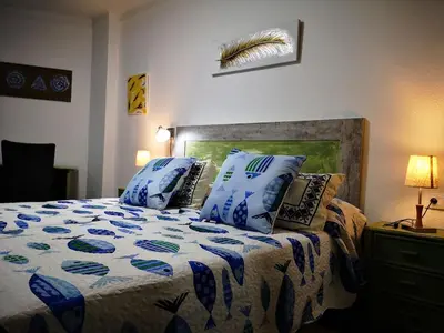 Cama o camas de una habitación en Apartamento amplio Canary Style, 1 Playa Canteras