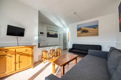 Una televisión o centro de entretenimiento en Huertas del Nublo Vivienda Vacacional