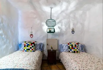 Cama o camas de una habitación en Silence's Cave Rural House