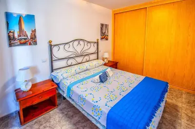 Cama o camas de una habitación en Blue Views Vivienda Vacacional