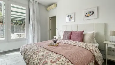 Cama o camas de una habitación en Villa Barranco de los Cernícalos