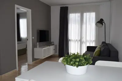 Una televisión o centro de entretenimiento en Apartamentos Hotel Parque