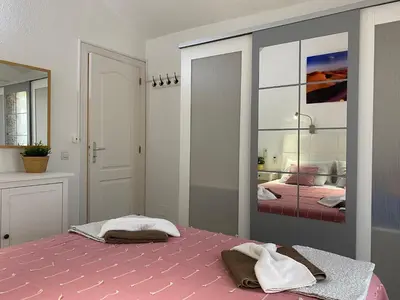 Cama o camas de una habitación en Bungalow Green Oasis Maspalomas