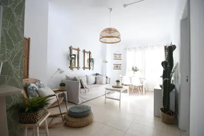 Zona de estar de City center nearby the beach +3Bed +2Bath +Wifi