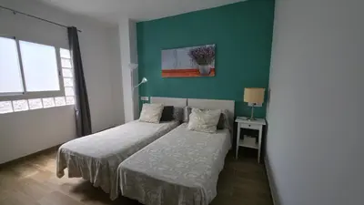 Cama o camas de una habitación en Apartment with terrace