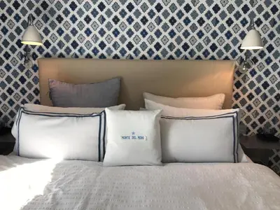 Cama o camas de una habitación en Boutique Sea View Apartment in San Agustin