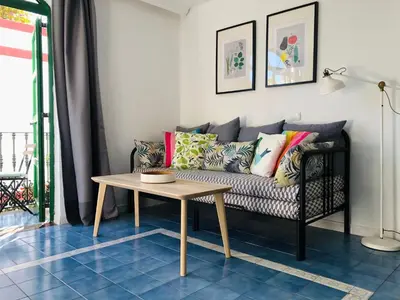 Zona de estar de Puerto de Mogan - Little Venecia Harbour Apt 324 with 40sqm rooftop terrace, Scandinavian interior - Gran Canaria