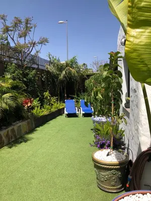 Jardín al aire libre en Bungalow Portos with amazing privet garden