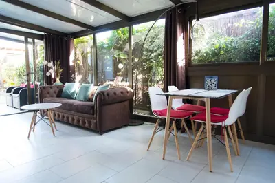 Zona de estar de Bungalow Atos With Private Garden