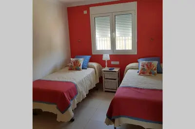 Cama o camas de una habitación en Espacioso Bungalow 2 dormitorios en Maspalomas