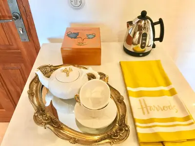Utensilios para hacer té y café en Finca La Sabina