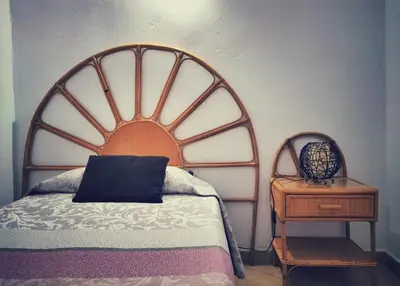 Cama o camas de una habitación en Casita de la Playa, La Aldea de San Nicolás