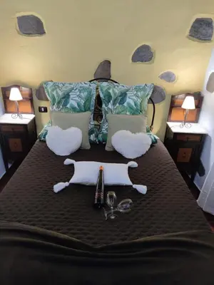 Cama o camas de una habitación en La Casona Del Almendro