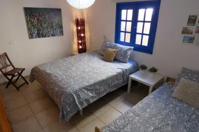 Cama o camas de una habitación en Casa con piscina privada en Cercados de Espino