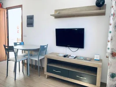 Una televisión o centro de entretenimiento en Apartamento La Solanita, Artenara By Artenatur