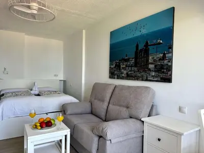 Zona de estar de Studios für 2 Personen am Strand