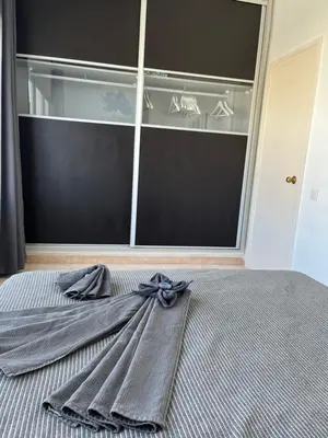 Cama o camas de una habitación en Ferienwohnung mit grandioser Aussicht
