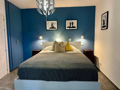 Cama o camas de una habitación en Ferienwohnung mit grandioser Aussicht