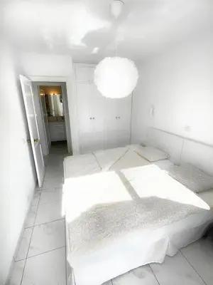 Cama o camas de una habitación en Karin's Beach Loft, Playa del Cura
