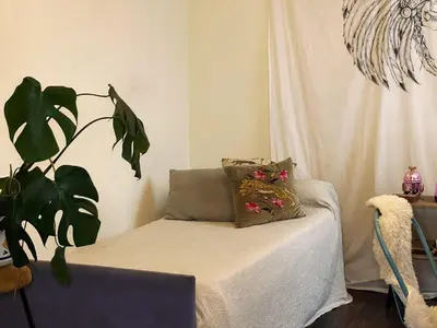 Cama o camas de una habitación en Villa Atlántida. Precioso apartamento con ventanas al mar