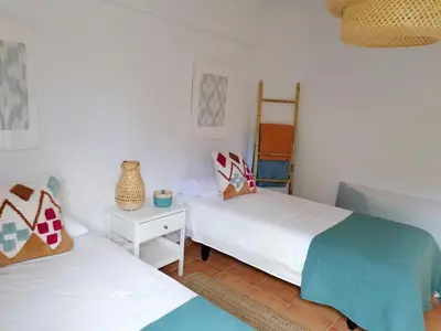 Cama o camas de una habitación en Beach Front Las Burras