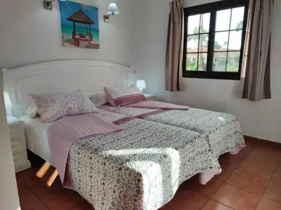 Cama o camas de una habitación en Bungalow Santa Fe en centro de Playa del Inglés