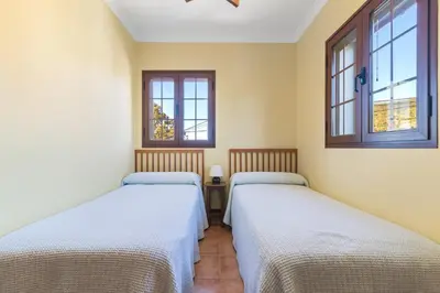 Cama o camas de una habitación en Villa Arrebol Azul