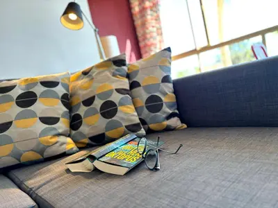 Zona de estar de Cosy Garden View Apartment Tinache