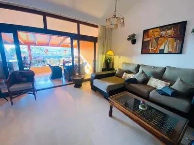 Zona de estar de Fantastic Anfi Tauro Duplex with ocean view