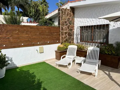 Jardín al aire libre en Bungalow Yumbo