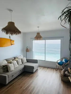 Zona de estar de Cá Xuxù Precioso ático en primera línea de mar