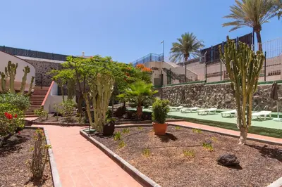 Jardín al aire libre en Home2Book Cozy Apartment Playa del Inglés, Pool