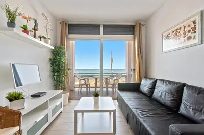 Zona de estar de Home2Book Cozy Apartment Beach Front Las Canteras