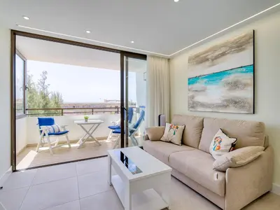 Zona de estar de Precioso apartamento en 1ª línea de mar