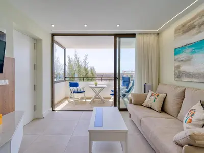 Zona de estar de Precioso apartamento en 1ª línea de mar